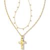 Kendra Scott Amelia Cross Necklace Gift Set, 14k Gold Plated Brass, Crystal, Fashion Jewelry for Women