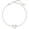 Kendra Scott Ari Heart Link Chain Bracelet for Women, Fashion Jewelry(RHODIUM – IVORY MOTHER OF PEARL)