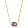Kendra Scott Marisa 18k Yellow Gold Oval Solitaire Pendant Necklace(AMETHYST)