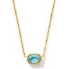 Kendra Scott Marisa 18k Yellow Gold Oval Solitaire Pendant Necklace(BLUE TOPAZ)