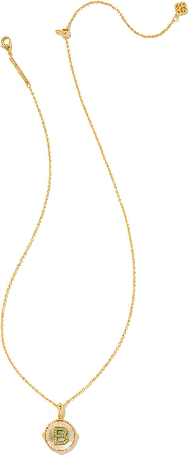imageKendra Scott 14k GoldPlated Brass Letter AZ Disc Reversible Pendant Necklace Fashion Jewelry for WomenLetter B