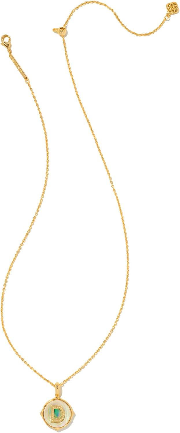 imageKendra Scott 14k GoldPlated Brass Letter AZ Disc Reversible Pendant Necklace Fashion Jewelry for WomenLetter D