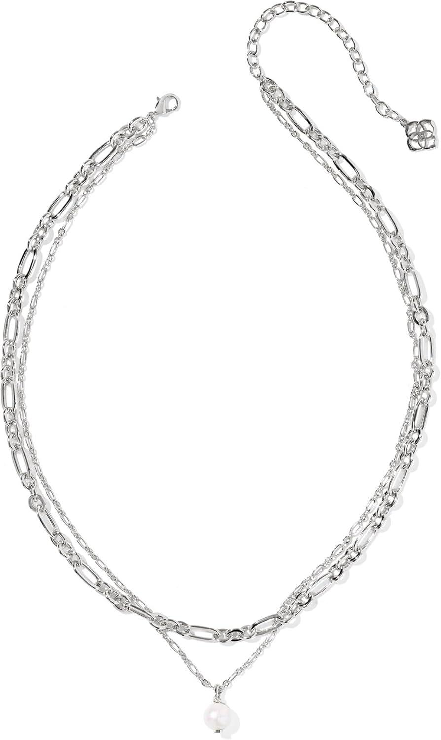 imageKendra Scott Ashton Multi Strand Necklace RhodiumPlated Brass Fashion Jewelry for Women Freshwater Cultured Pearl