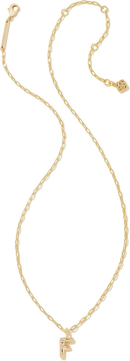 imageKendra Scott Crystal Letter Short Pendant Necklace Fashion Jewelry for WomenLetter F GOLDPLATED