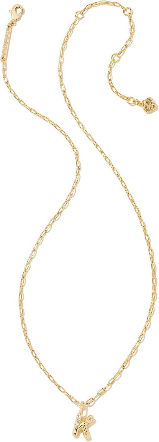 imageKendra Scott Crystal Letter Short Pendant Necklace Fashion Jewelry for WomenLetter K GOLDPLATED