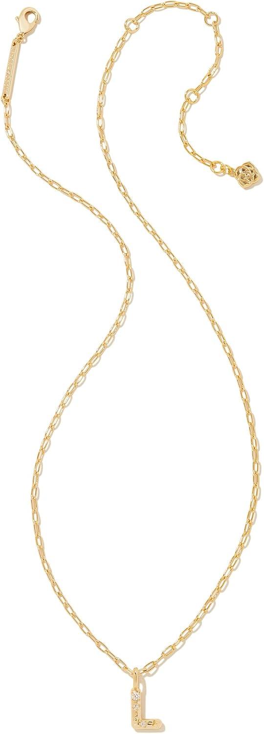 imageKendra Scott Crystal Letter Short Pendant Necklace Fashion Jewelry for WomenLetter L GOLDPLATED