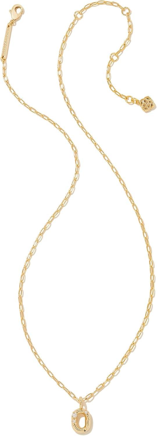 imageKendra Scott Crystal Letter Short Pendant Necklace Fashion Jewelry for WomenLetter O GOLDPLATED