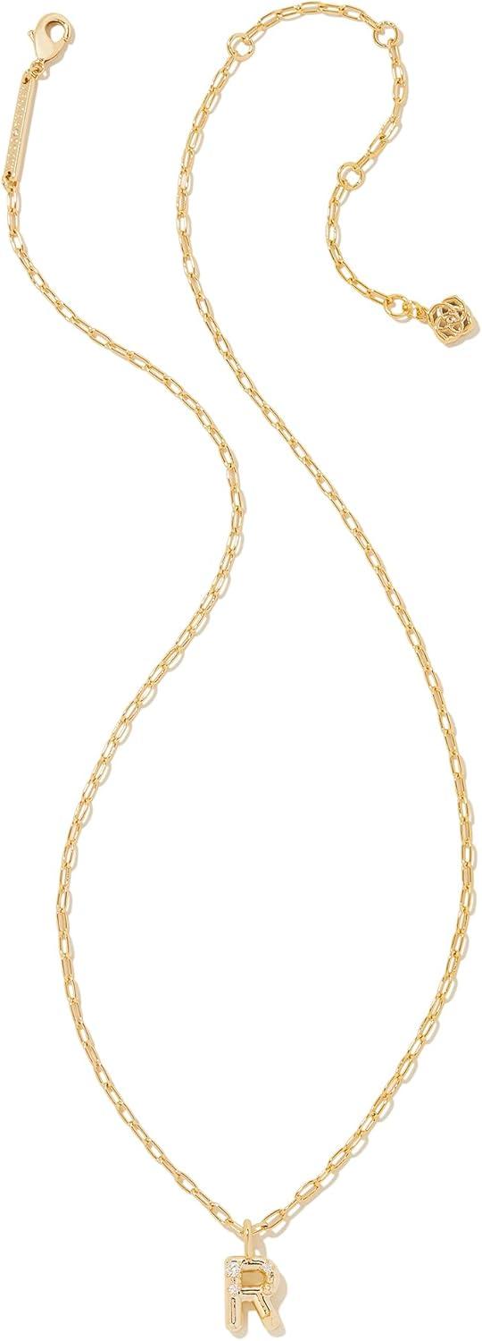 imageKendra Scott Crystal Letter Short Pendant Necklace Fashion Jewelry for WomenLetter R GOLDPLATED
