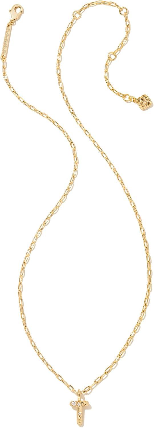 imageKendra Scott Crystal Letter Short Pendant Necklace Fashion Jewelry for WomenLetter T GOLDPLATED