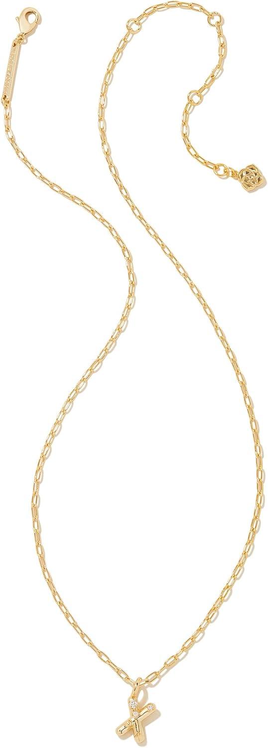 imageKendra Scott Crystal Letter Short Pendant Necklace Fashion Jewelry for WomenLetter X GOLDPLATED