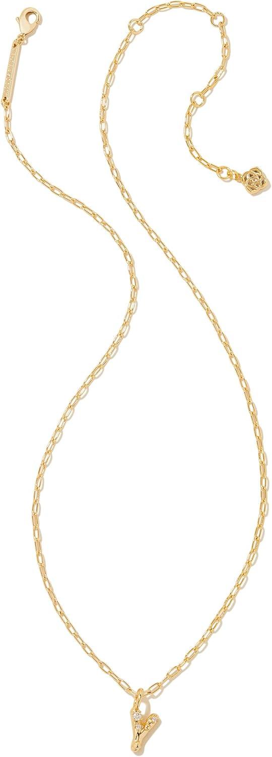 imageKendra Scott Crystal Letter Short Pendant Necklace Fashion Jewelry for WomenLetter Y GOLDPLATED