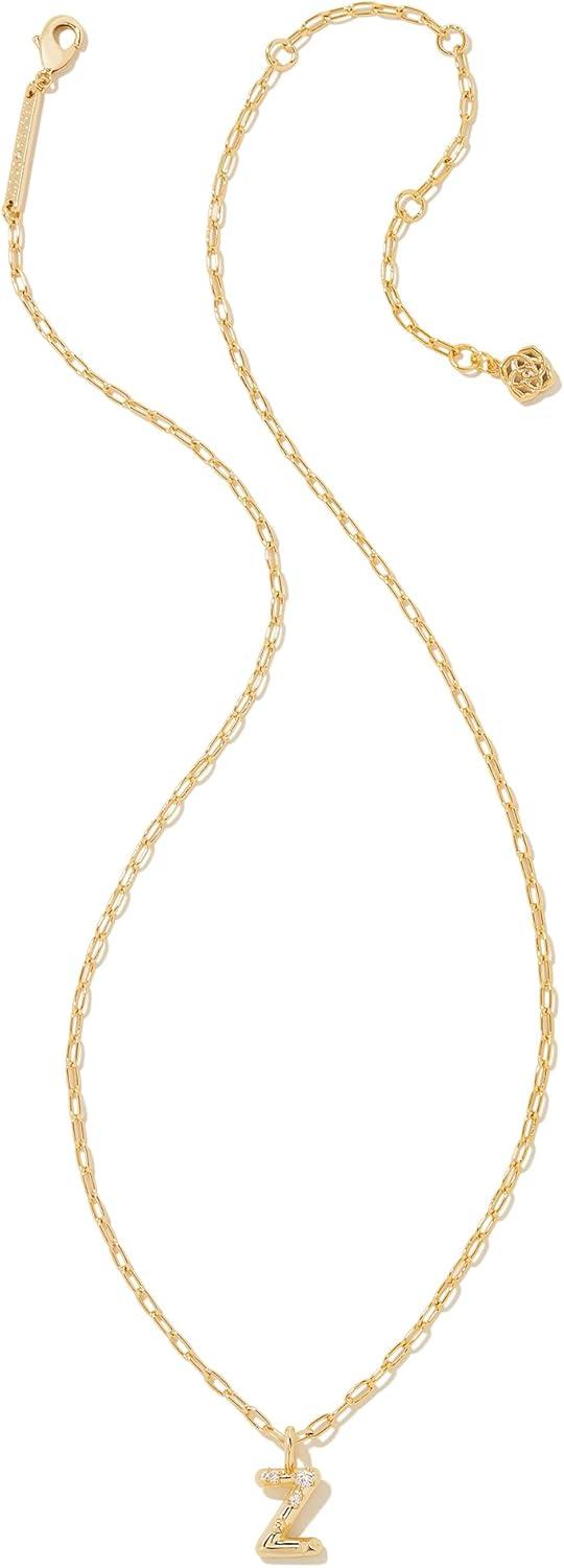 imageKendra Scott Crystal Letter Short Pendant Necklace Fashion Jewelry for WomenLetter Z GOLDPLATED