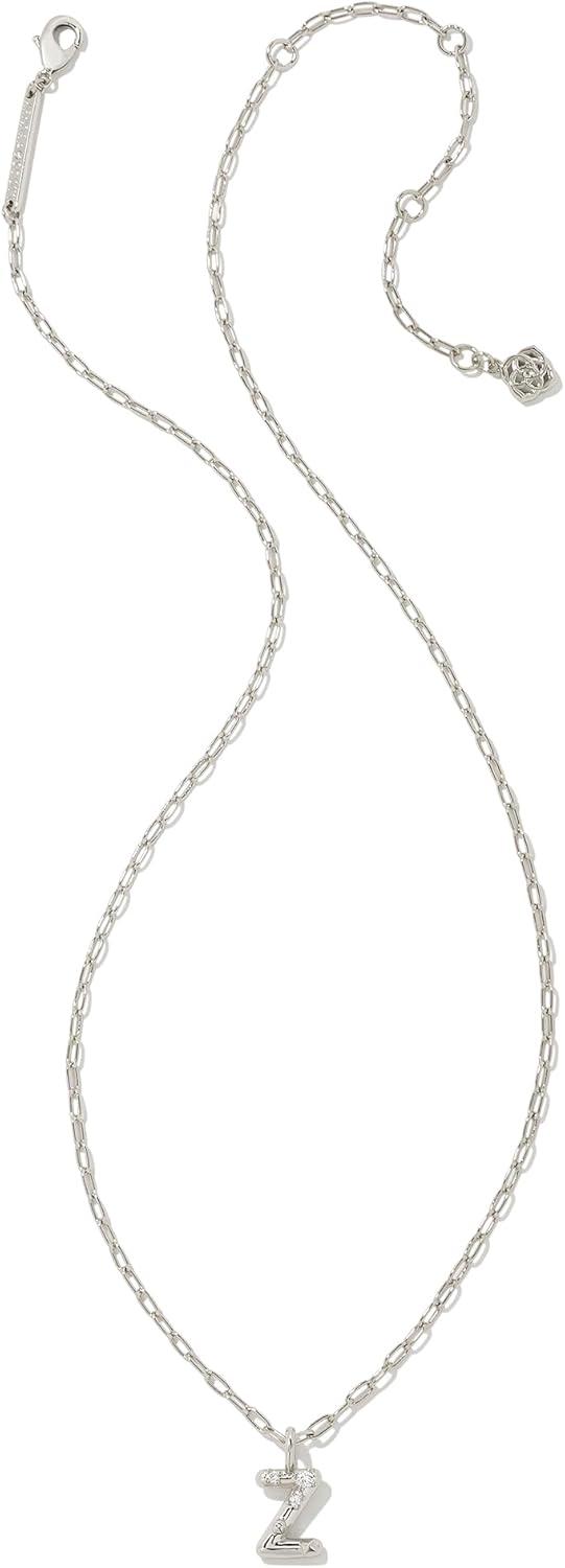 imageKendra Scott Crystal Letter Short Pendant Necklace Fashion Jewelry for WomenLetter Z RHODIUMPLATED