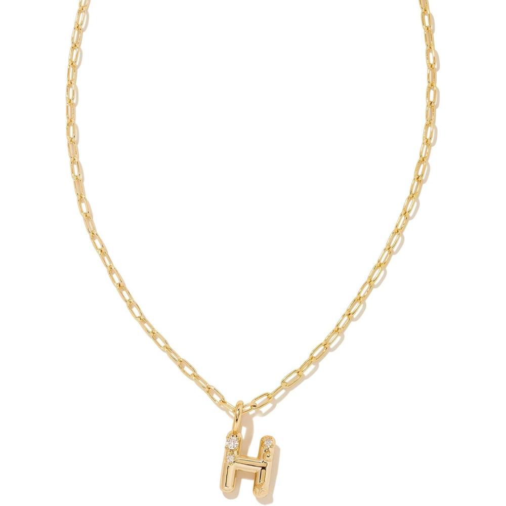 imageKendra Scott Crystal Letter Short Pendant Necklace Fashion Jewelry for WomenLetter H GOLDPLATED