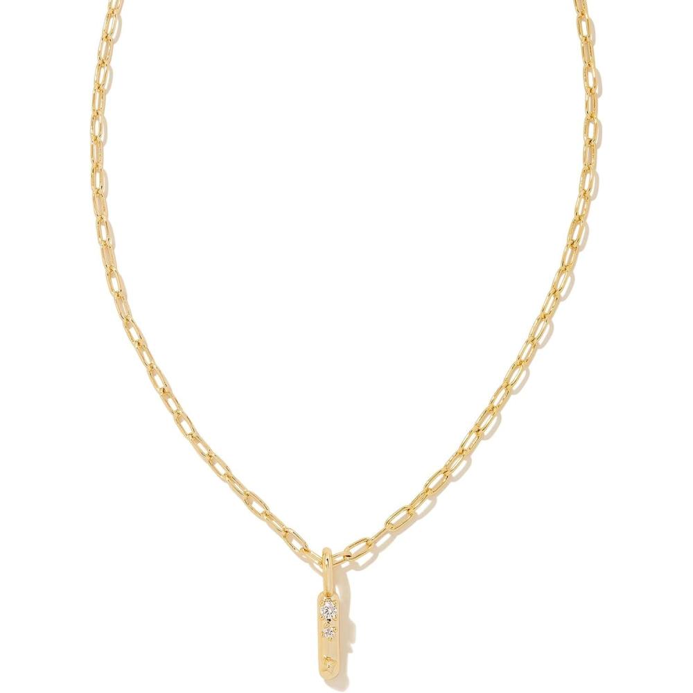 imageKendra Scott Crystal Letter Short Pendant Necklace Fashion Jewelry for WomenLetter I GOLDPLATED