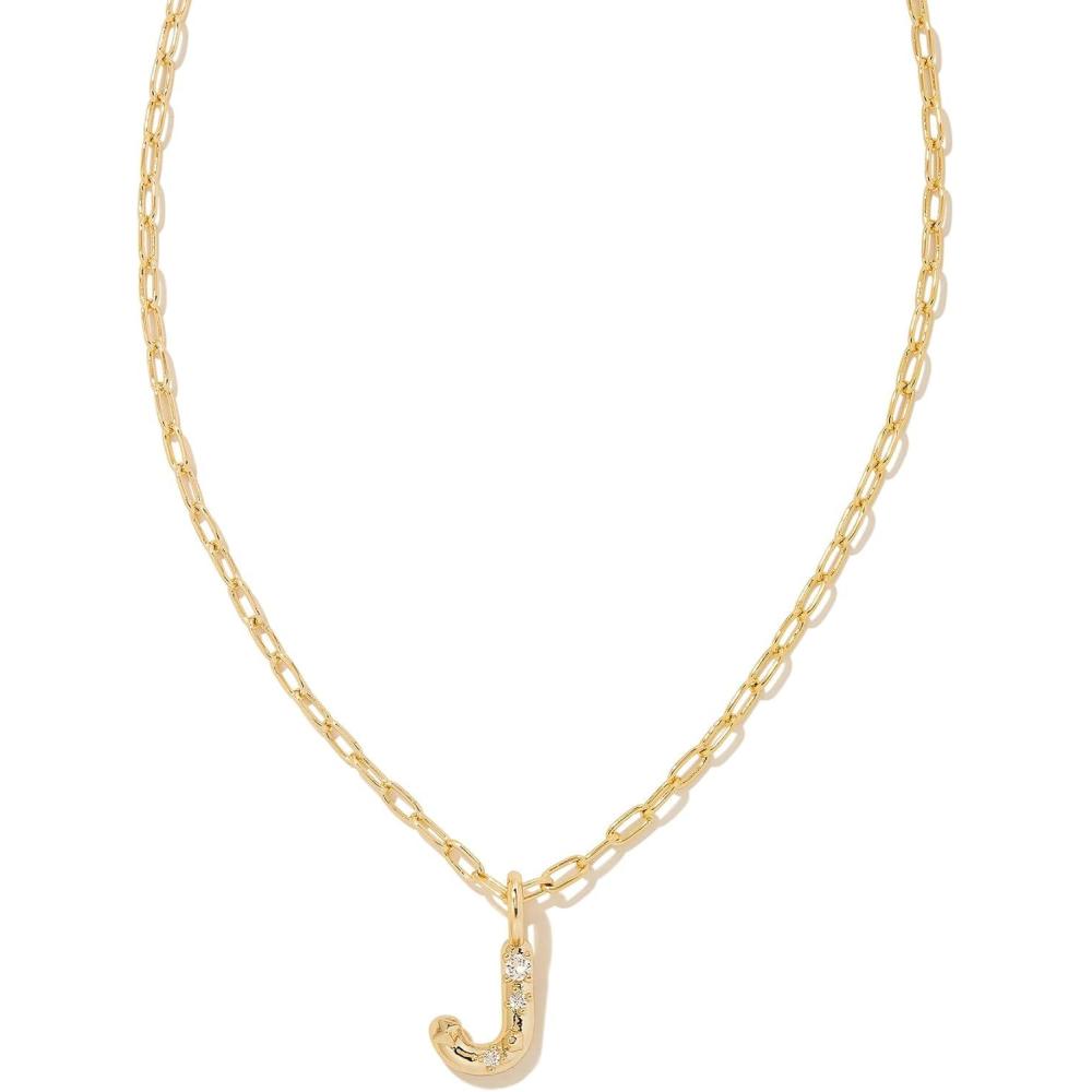 imageKendra Scott Crystal Letter Short Pendant Necklace Fashion Jewelry for WomenLetter J GOLDPLATED