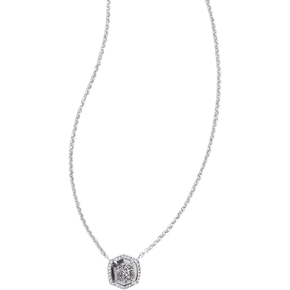 imageKendra Scott Davie Pendant NecklaceRhodium Platinum Drusy