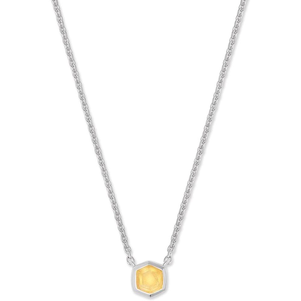imageKendra Scott Davie Pendant NecklaceSTERLING SILVER LIGHT CITRINE