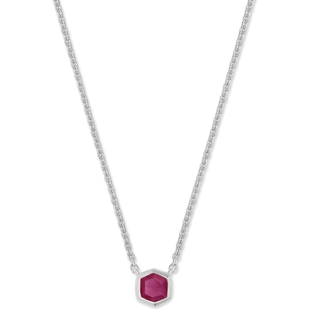 imageKendra Scott Davie Pendant NecklaceSTERLING SILVER  PINK RUBY