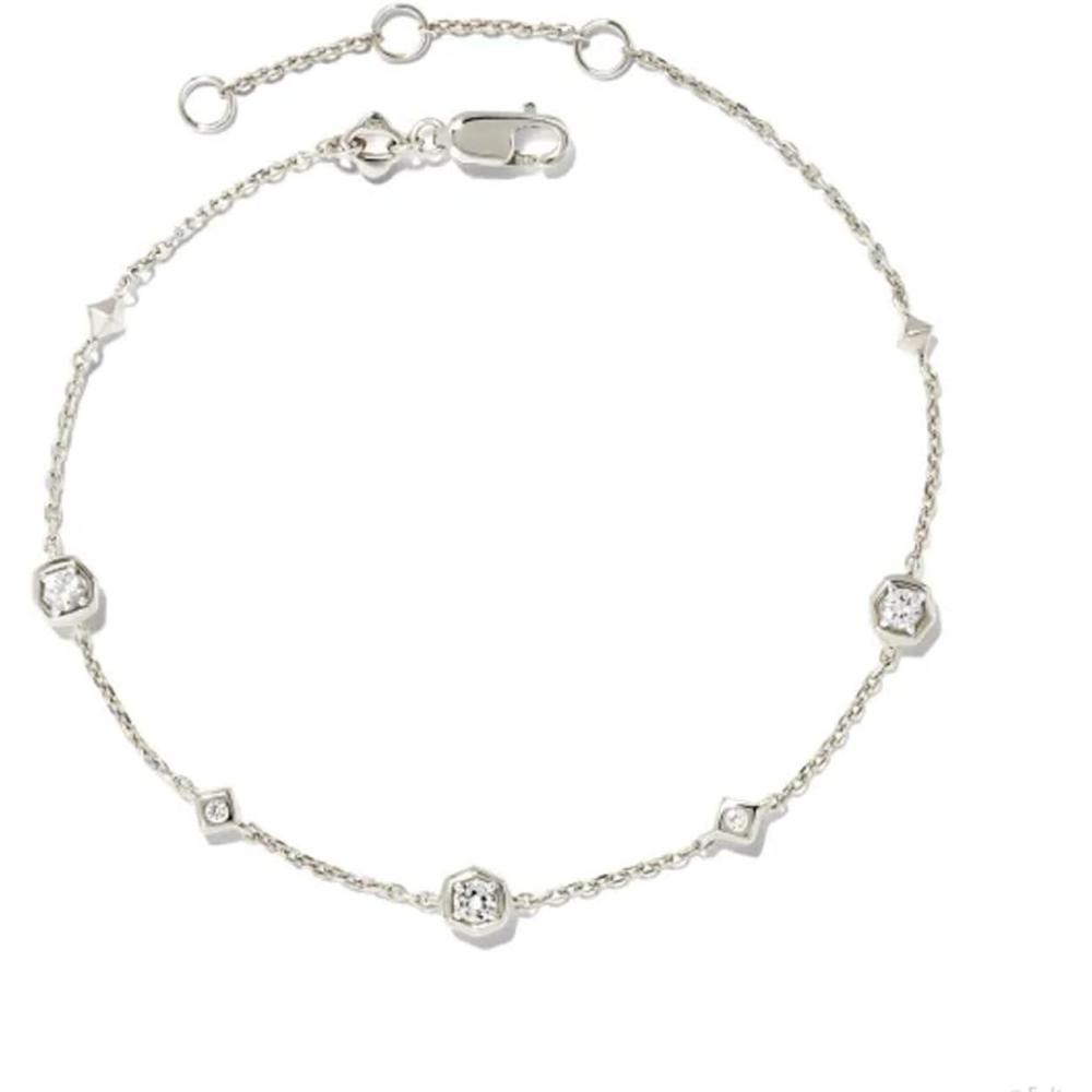 imageKendra Scott Davie Trio Delicate Bracelet Sterling Silver White Sapphire