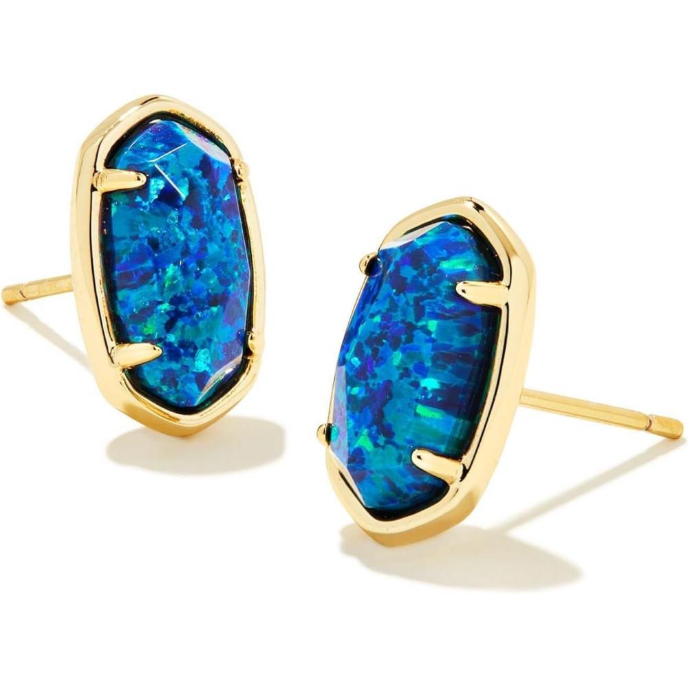 imageKendra Scott Grayson Stone Stud EarringsGold Cobalt Blue Kyocera Opal