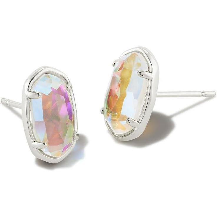 imageKendra Scott Grayson Stone Stud EarringsRHODIUM DICHROIC GLASS