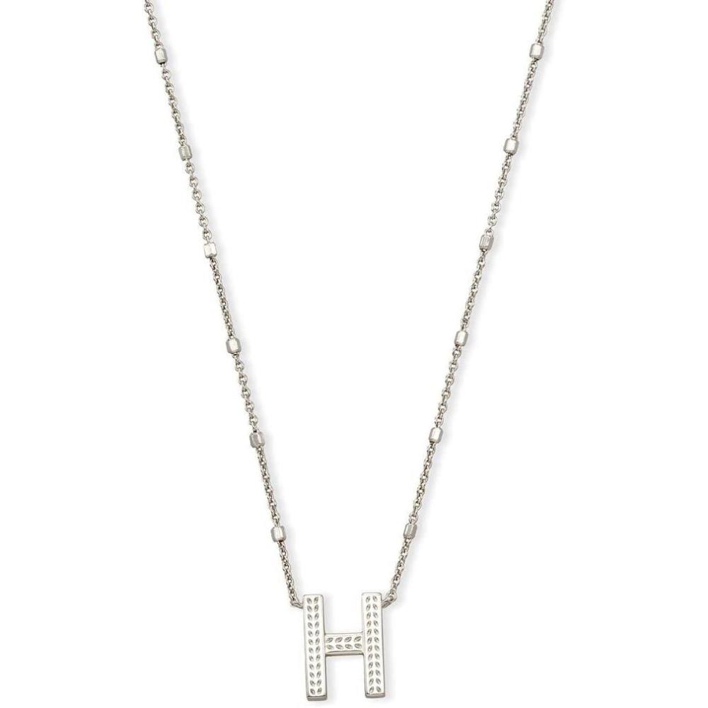 imageKendra Scott Letters AZ Pendant Necklace for Women Fashion Jewelry RhodiumPlated BrassLetter H