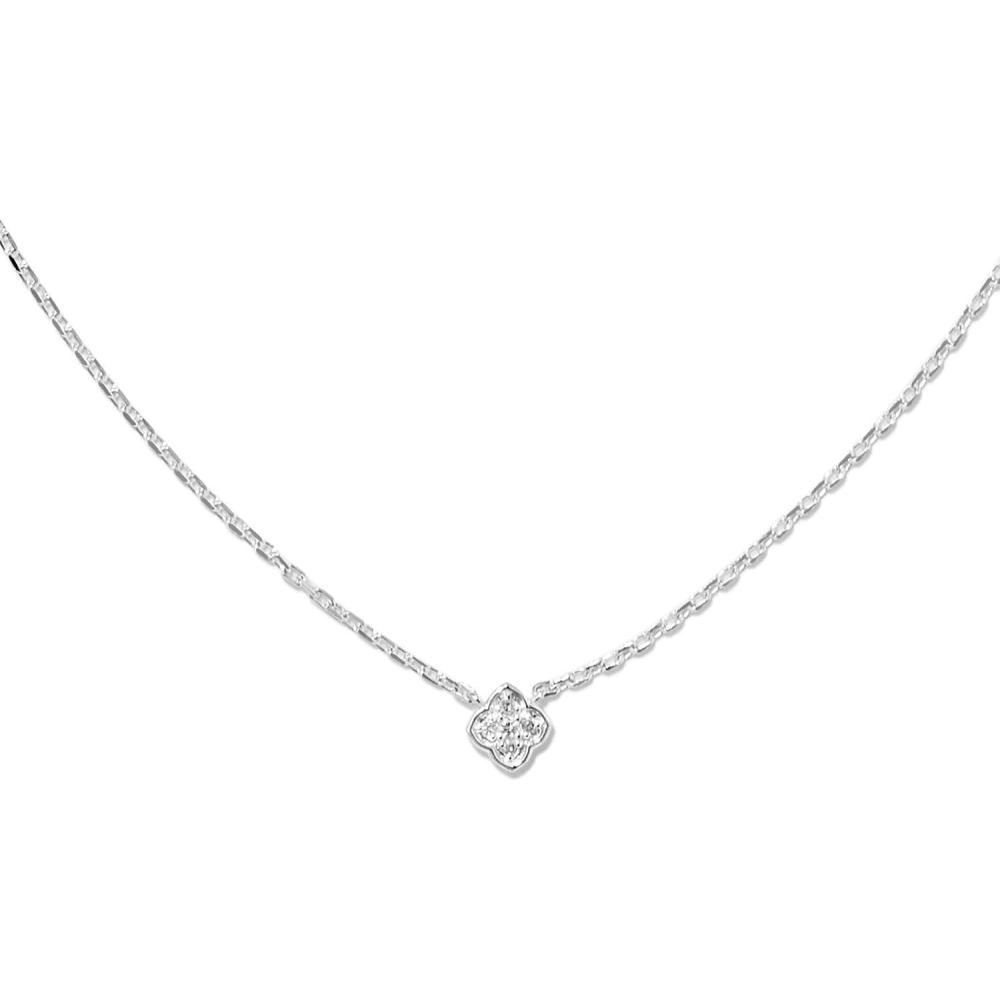 imageKendra Scott Tiny Dira White Diamond Pendant NecklaceSTERLING SILVER WHITE DIAMOND