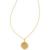 Kendra Scott 14k Gold-Plated Brass Letter A-Z Disc Reversible Pendant Necklace, Fashion Jewelry for Women(Letter E)