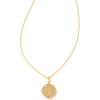 Kendra Scott 14k Gold-Plated Brass Letter A-Z Disc Reversible Pendant Necklace, Fashion Jewelry for Women(Letter J)