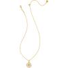 Kendra Scott 14k Gold-Plated Brass Letter A-Z Disc Reversible Pendant Necklace, Fashion Jewelry for Women(Letter K)