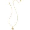 Kendra Scott 14k Gold-Plated Brass Letter A-Z Disc Reversible Pendant Necklace, Fashion Jewelry for Women(Letter L)
