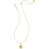 Kendra Scott 14k Gold-Plated Brass Letter A-Z Disc Reversible Pendant Necklace, Fashion Jewelry for Women(Letter R)