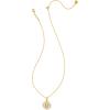 Kendra Scott 14k Gold-Plated Brass Letter A-Z Disc Reversible Pendant Necklace, Fashion Jewelry for Women(Letter U)