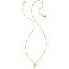 Kendra Scott Crystal Letter Short Pendant Necklace, Fashion Jewelry for Women(Letter F (GOLD-PLATED))