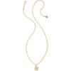 Kendra Scott Crystal Letter Short Pendant Necklace, Fashion Jewelry for Women(Letter H (GOLD-PLATED))