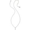 Kendra Scott Crystal Letter Short Pendant Necklace, Fashion Jewelry for Women(Letter I (RHODIUM-PLATED))