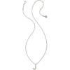 Kendra Scott Crystal Letter Short Pendant Necklace, Fashion Jewelry for Women(Letter J (RHODIUM-PLATED))