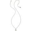 Kendra Scott Crystal Letter Short Pendant Necklace, Fashion Jewelry for Women(Letter O (RHODIUM-PLATED))