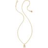 Kendra Scott Crystal Letter Short Pendant Necklace, Fashion Jewelry for Women(Letter R (GOLD-PLATED))