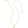 Kendra Scott Lemon Short Pendant Necklace, 14K Gold-Plated Brass, Fashion Jewelry for Women, Yellow Opalite Glass