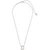 Kendra Scott Letters A-Z Pendant Necklace for Women, Fashion Jewelry, Rhodium-Plated Brass(Letter D)