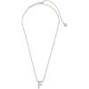 Kendra Scott Letters A-Z Pendant Necklace for Women, Fashion Jewelry, Rhodium-Plated Brass(Letter F)