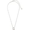 Kendra Scott Letters A-Z Pendant Necklace for Women, Fashion Jewelry, Rhodium-Plated Brass(Letter G)