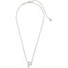 Kendra Scott Letters A-Z Pendant Necklace for Women, Fashion Jewelry, Rhodium-Plated Brass(Letter P)