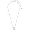 Kendra Scott Letters A-Z Pendant Necklace for Women, Fashion Jewelry, Rhodium-Plated Brass(Letter Q)