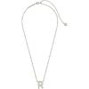 Kendra Scott Letters A-Z Pendant Necklace for Women, Fashion Jewelry, Rhodium-Plated Brass(Letter R)