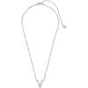 Kendra Scott Letters A-Z Pendant Necklace for Women, Fashion Jewelry, Rhodium-Plated Brass(Letter V)