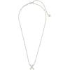 Kendra Scott Letters A-Z Pendant Necklace for Women, Fashion Jewelry, Rhodium-Plated Brass(Letter X)