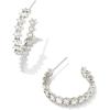 Kendra Scott Cailin Crystal Hoop Earrings, Fashion Jewelry For Women(RHODIUM METAL – WHITE CUBIC ZIRCONIA)